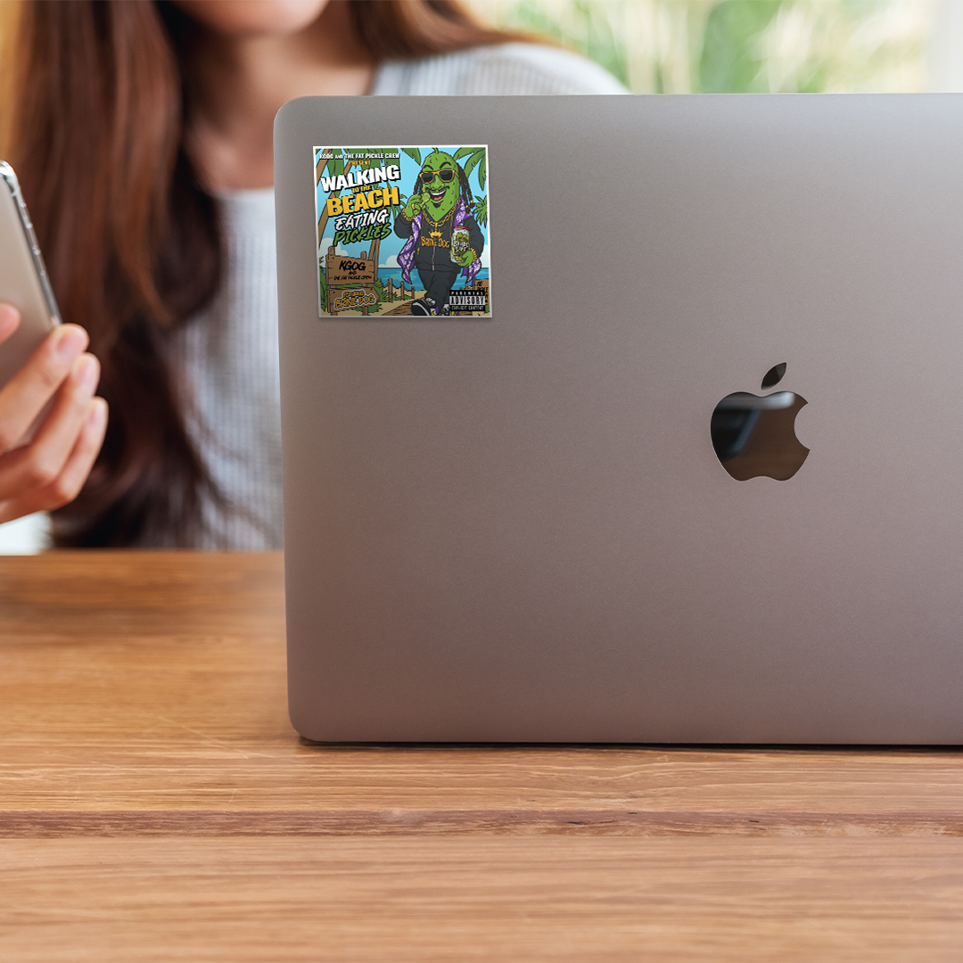 Eating Pickles Brine Dog sticker